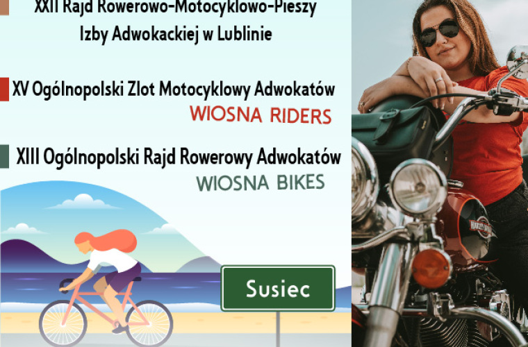 Zaproszenie do udziału w XXII Roztoczańskim Rajdzie Rowerowo-Motocyklowo-Pieszym Izby Adwokackiej w Lublinie